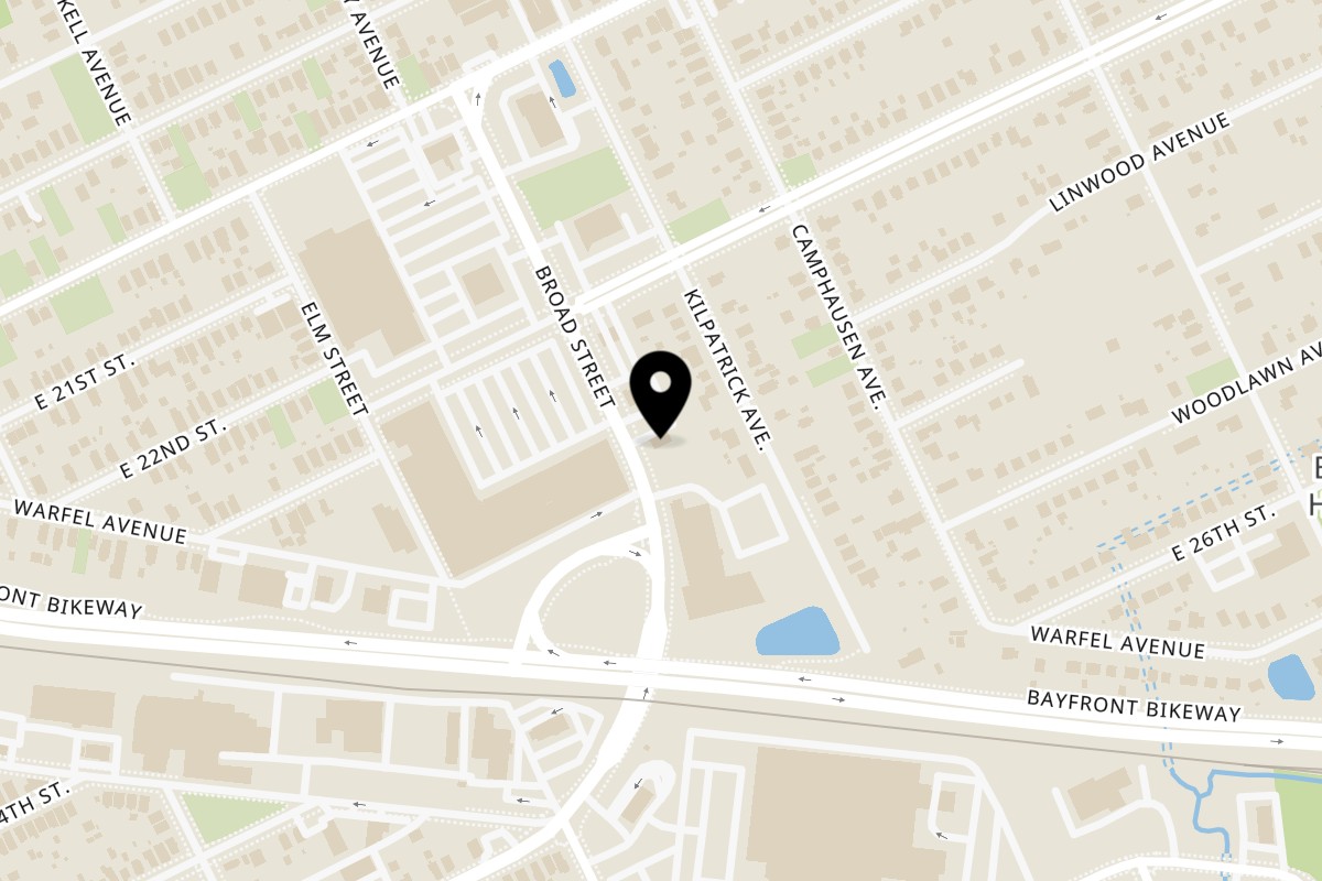 Map showing the location of Francisco's Mexican Taqueria on 2301 Broad St in Erie